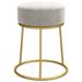 Tabouret rond Gris clair Velours - Photo n°3