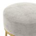 Tabouret rond Gris clair Velours - Photo n°4