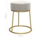 Tabouret rond Gris clair Velours - Photo n°6