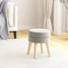 Tabouret rond Gris clair Velours - Photo n°1