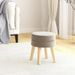 Tabouret rond Gris foncé Velours - Photo n°1