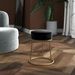 Tabouret rond Noir Velours - Photo n°1