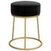 Tabouret rond Noir Velours - Photo n°3