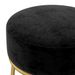 Tabouret rond Noir Velours - Photo n°4