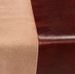 Tabouret tissu beige et cuir marron pieds bois foncé Pua 40 cm - Photo n°5