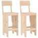 Tabourets de bar 2 pcs 40x48,5x115,5 cm bois massif de pin - Photo n°1