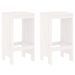 Tabourets de bar 2 pcs blanc 40x36x75 cm bois massif de pin - Photo n°1