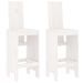 Tabourets de bar 2 pcs blanc 40x42x120 cm bois massif de pin - Photo n°1