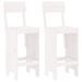 Tabourets de bar 2 pcs blanc 40x48,5x115,5cm bois massif de pin - Photo n°1