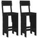 Tabourets de bar 2 pcs noir 40x48,5x115,5 cm bois massif de pin - Photo n°1