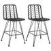 Tabourets de bar 2 pcs Noir 45x56x103,5 cm Résine tressée acier - Photo n°1