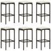 Tabourets de bar avec coussins 6 pcs Marron Résine tressée - Photo n°1