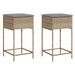 Tabourets de bar jardin avec coussins lot de 2 beige poly rotin - Photo n°2