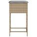 Tabourets de bar jardin avec coussins lot de 2 beige poly rotin - Photo n°6