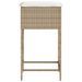 Tabourets de bar jardin avec coussins lot de 2 beige poly rotin - Photo n°6