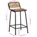 Tabourets de bar lot de 2 46x35,5x80cm bois massif récupération - Photo n°9