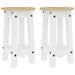 Tabourets de bar lot de 2 blanc bois massif de pin - Photo n°2