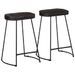 Tabourets de bar lot de 2 noir 45x40x62 cm bois manguier massif - Photo n°1