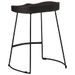 Tabourets de bar lot de 2 noir 46x38x52 cm bois manguier massif - Photo n°4