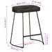 Tabourets de bar lot de 2 noir 46x38x52 cm bois manguier massif - Photo n°8