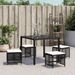 Tabourets de jardin avec coussins 4 pcs noir 41x41x36 cm rotin - Photo n°3