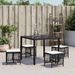 Tabourets de jardin avec coussins 4 pcs noir 41x41x36 cm rotin - Photo n°3