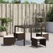 Tabourets de jardin avec coussins 4pcs marron 40x40x35 cm rotin - Photo n°4