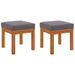 Tabourets de jardin et coussins 2 pcs 40x40x42 cm Acacia solide - Photo n°1