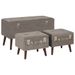 Tabourets de rangement 3 pcs Gris Velours 2 - Photo n°1