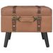 Tabourets de rangement 3 pcs Marron Similicuir - Photo n°3