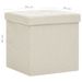 Tabourets de rangement pliables lot de 2 blanc crème Faux lin - Photo n°9