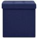 Tabourets de rangement pliables lot de 2 bleu faux lin - Photo n°4