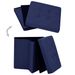 Tabourets de rangement pliables lot de 2 bleu faux lin - Photo n°6