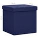 Tabourets de rangement pliables lot de 2 bleu faux lin - Photo n°9