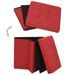 Tabourets de rangement pliables lot de 2 bordeaux Faux lin - Photo n°6