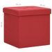 Tabourets de rangement pliables lot de 2 bordeaux Faux lin - Photo n°9