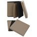 Tabourets de rangement pliables lot de 2 cappuccino PVC - Photo n°6