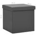 Tabourets de rangement pliables lot de 2 gris PVC - Photo n°9