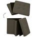 Tabourets de rangement pliables lot de 2 marron foncé faux lin - Photo n°6