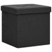 Tabourets de rangement pliables lot de 2 noir Faux lin - Photo n°3