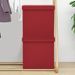 Tabourets de rangement pliables lot de 2 rouge bordeaux PVC - Photo n°1