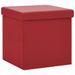 Tabourets de rangement pliables lot de 2 rouge bordeaux PVC - Photo n°3