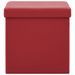 Tabourets de rangement pliables lot de 2 rouge bordeaux PVC - Photo n°4