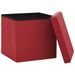 Tabourets de rangement pliables lot de 2 rouge bordeaux PVC - Photo n°5