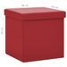 Tabourets de rangement pliables lot de 2 rouge bordeaux PVC - Photo n°9