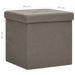 Tabourets de rangement pliables lot de 2 taupe faux lin - Photo n°9