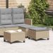 Tabourets jardin coussins 2 pcs beige 55x55x36cm résine tressée - Photo n°1
