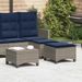 Tabourets jardin coussins 2 pcs gris 55x55x36 cm résine tressée - Photo n°1
