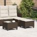 Tabourets jardin coussins 2pcs marron 55x55x36cm résine tressée - Photo n°1