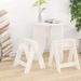 Tabourets lot de 2 blanc 40x40x45 cm bois massif de pin - Photo n°2